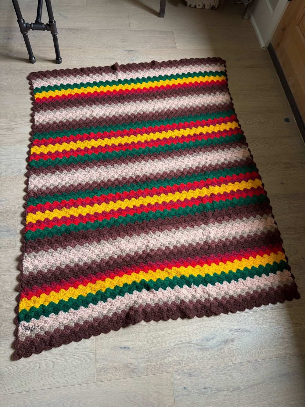 Handcrafted Multicolor Crochet Throw Blanket - Cozy Home Accent - Picture 3 of 14